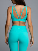 Square Neck Criss Cross Sports Bra